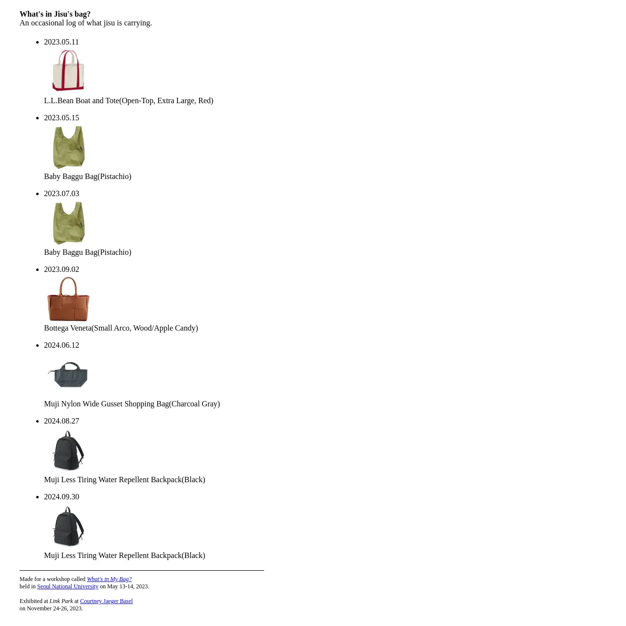 What's in Jisu's bag?